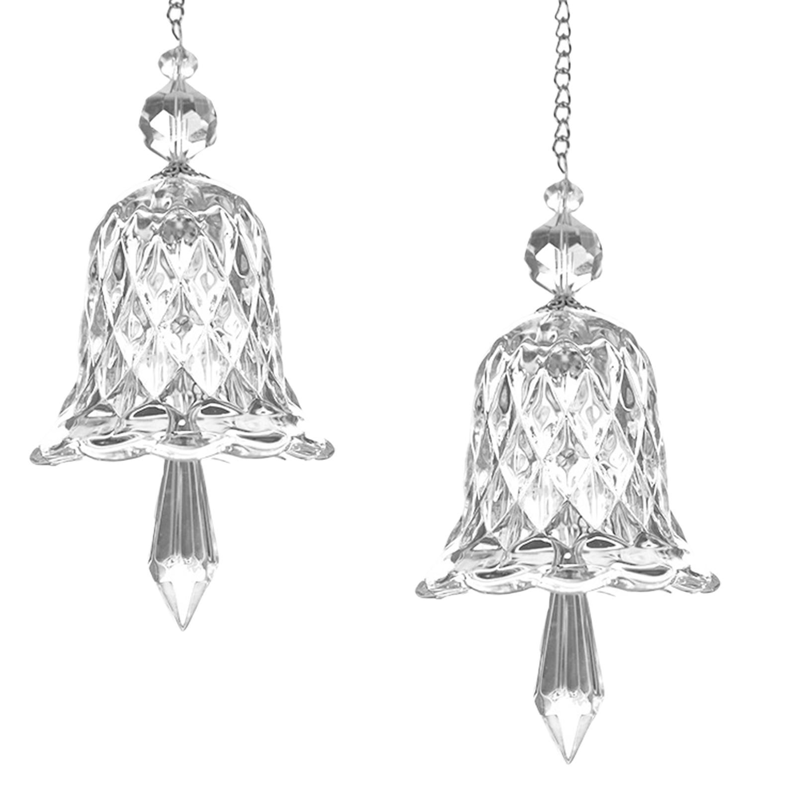 

2 шт. сверкающие хрустальные колокольчики для рождественского украшения, стеклянные колокольчики, подвесные ловцы солнца для украшения окон, комнат и автомобилей 1