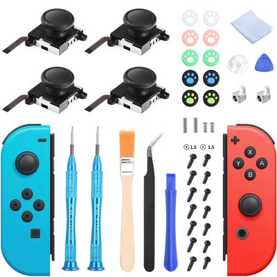 Latest Repair Parts Repair Kit Switch Replacement Parts Compatible with Organic EL Models Switch Switch Stick 4 Pieces Easy To Replace Video and