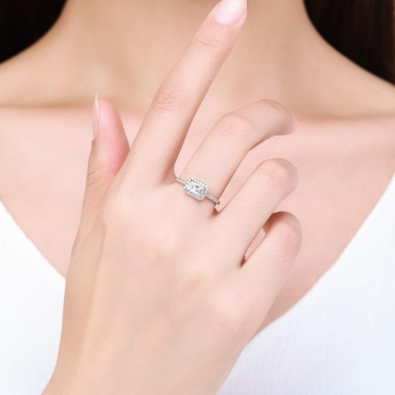 Tancise Classic 925 Sterling Silver Zircon Ring Ladies Jewelry Wedding Promise Party Gift