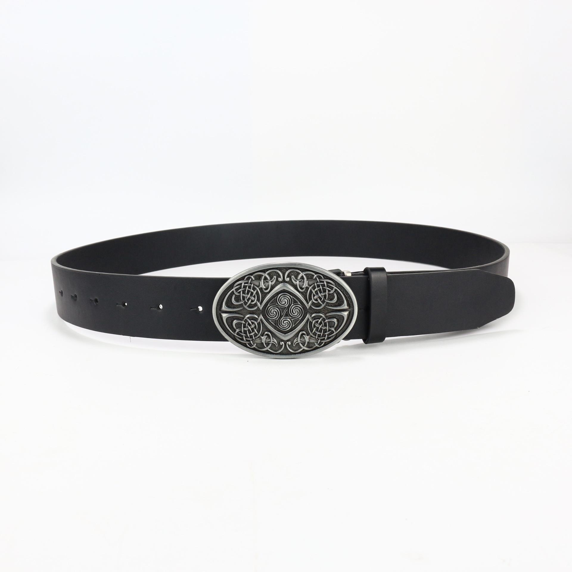 

Західний Джинсовий Ремінь Голова Черепа Голова Вовка Кельтський Вінтажний Чоловічий І Жіночий Вуличний Нішевий Панк Шкіряний Ремінь Width 3.8cm, Length 125cm (Adjustable)