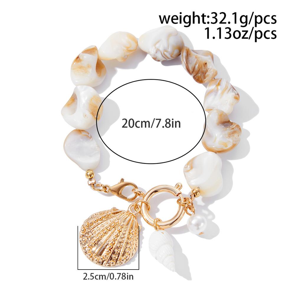 Holiday Conch Starfish Alloy Pendant Necklace Casual Beach Shells Collarbone Chain Set