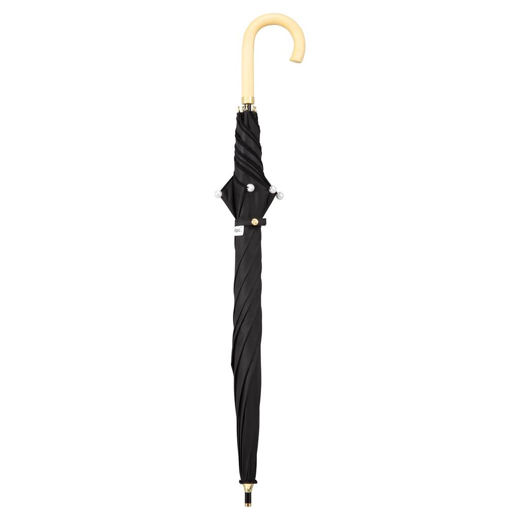 Sun Umbrella Shade Dome Parasol Pearl Black Rate UV Cut Rate Heat Shielding For Both Sunny and Rainy Long Umbrella 55cm Ribs Commuting To Work or