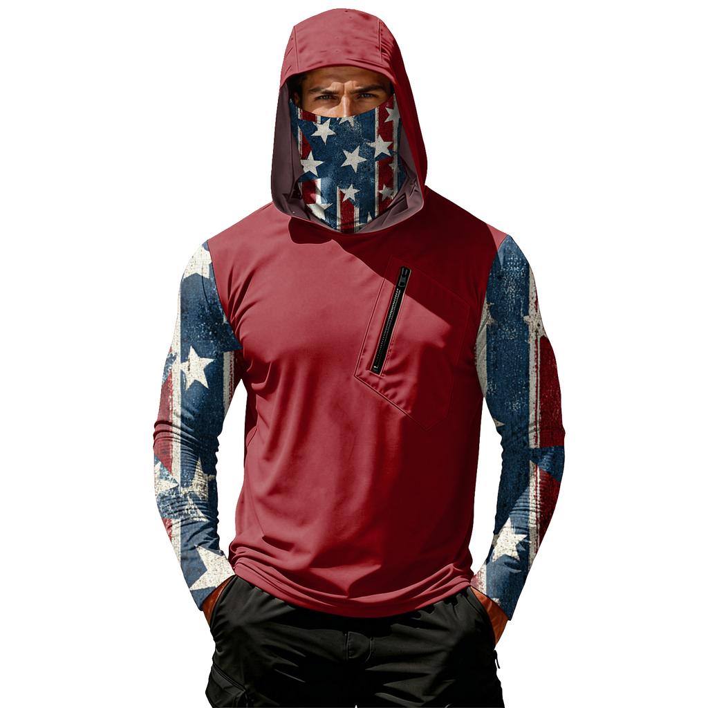 Men's Casual Hooded Long Sleeve Sunscreen Top