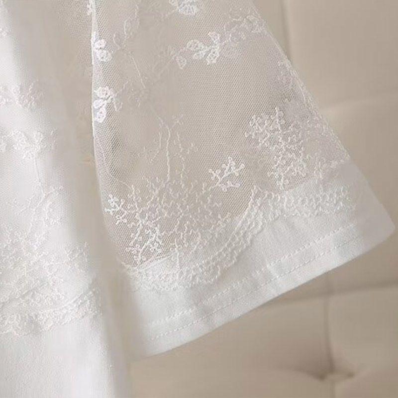 Design con Inserti in Pizzo per Donna Top alla Moda Largo Girocollo T-shirt Stylish a Maniche Corte