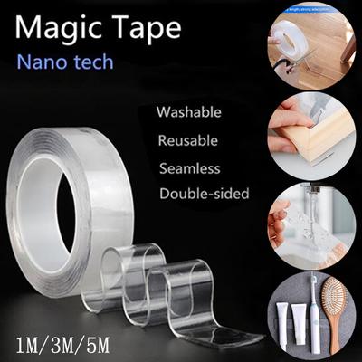1PC Double-sided Tape Anti-slip Magic Fixed Adhesive Nano Seamless Tape Scotch Tape Washable