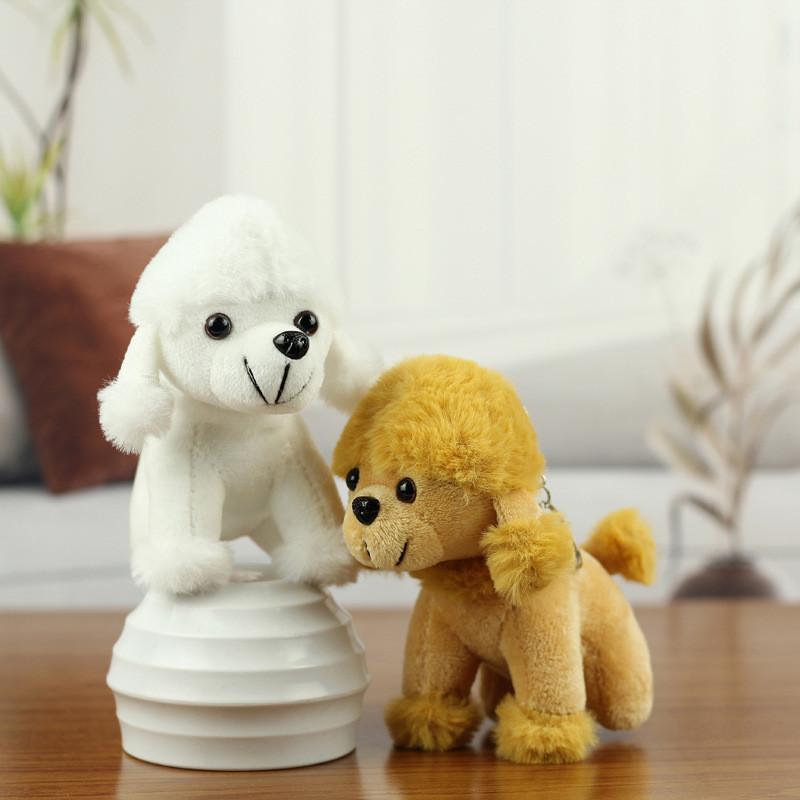 Cute Poodle Plush Toy Tiny Dog Bag Charm Lovely Puppy Plush Short Fur Stuffed Doll