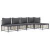 VidaXL Garden Lounge Set 5 Pcs with Anthracite Cushions Wicker, Lounge Set, Outdoor Lounge Set, 3186735