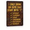 Vintage Metal Beer Sign Starts With T for Bar Garage Retro Wall Decor 8x12 Gift for Men