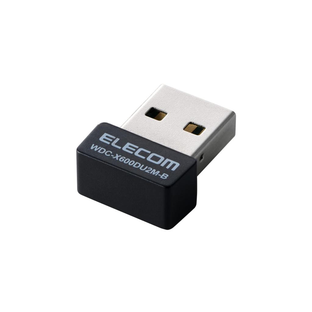 Elecom Bezdrátový LAN USB adaptér, Wi-Fi 6, kompatibilní s 2.0, WDC-X600DU2M-B