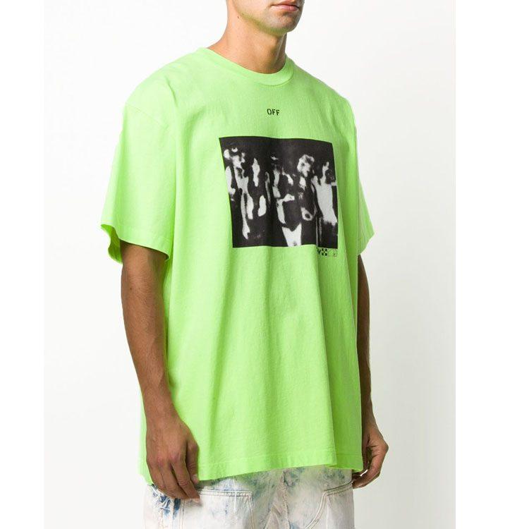 OFF WHITE Koszulka Męska SS20 Neonowy Zielony OMAA038R201850156210