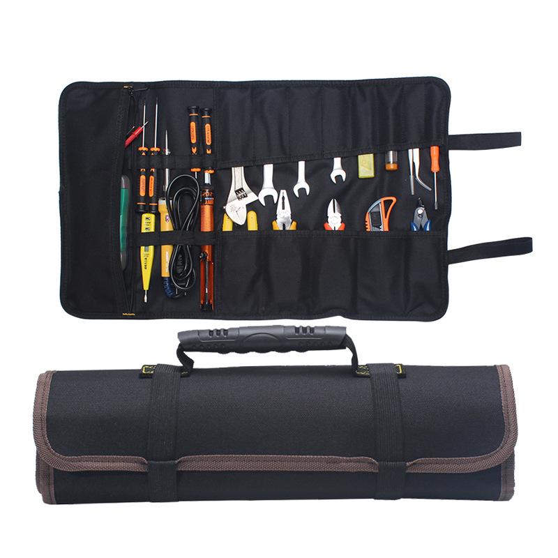 Electrician's Roll-up Tool Storage Bag - Wear-resistant, Thickened Canvas for Multifunctional Use