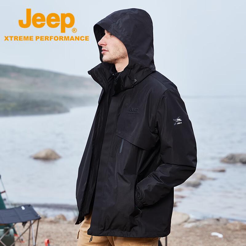 Jeep Men's Detachable Waterproof Warm Fleece 3-in-1 Jacket