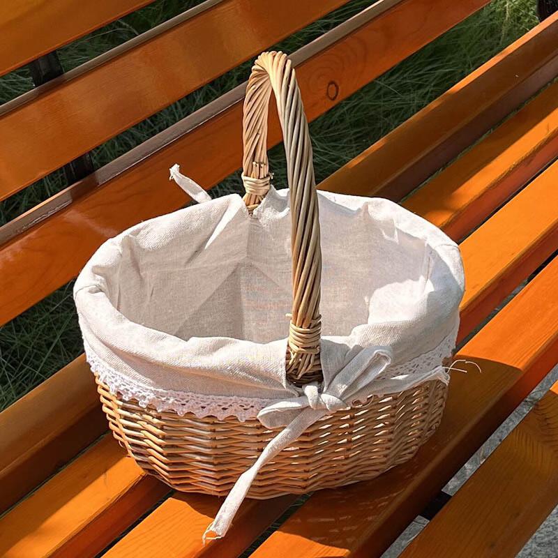 Hand-Woven Wicker Picnic Basket