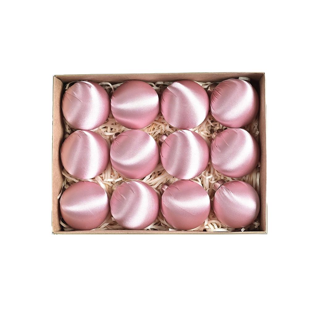 Glossy Velvet Christmas Hanging Ball Ornaments Festive Atmosphere Christmas Tree Decoration Ball Satin Christmas Ball