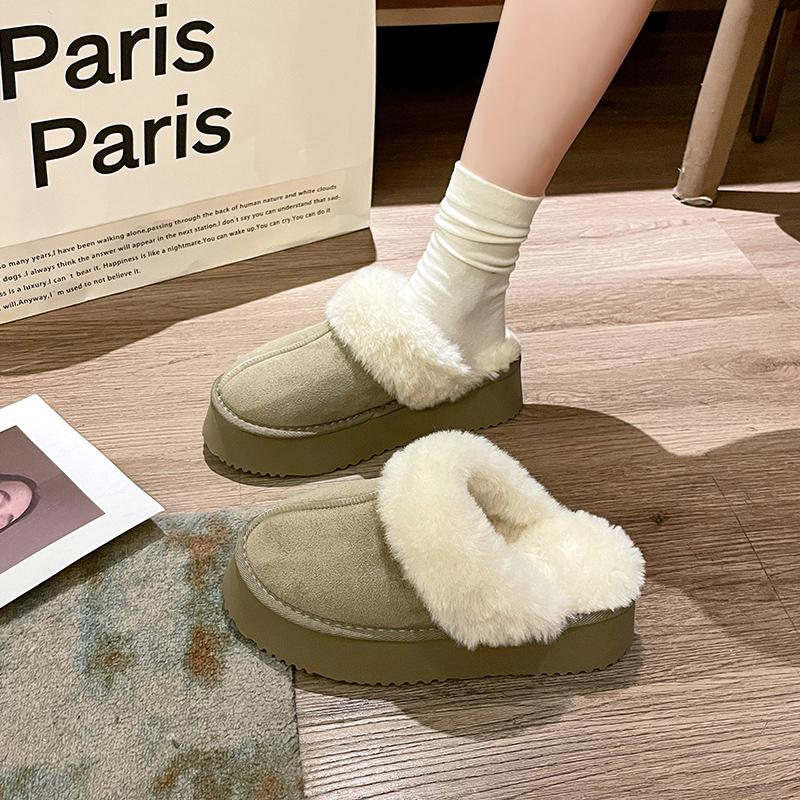 Women's Fashionable and popular high-quality Thick Bottom Anti-Slip Fleece-Lined Heightening Slippers Cotton Slippers for Women