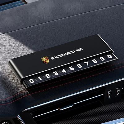 LVHY1 Car Temporary Parking Numbers Plate Aluminium Alloy Slide Adjustable Stickers For Cayenne Panamera Macan Boxster 911 718