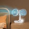 Fast Cooling Double Head Desktop Fan 4-Gears Wind Night Lights Portable Fan  Household