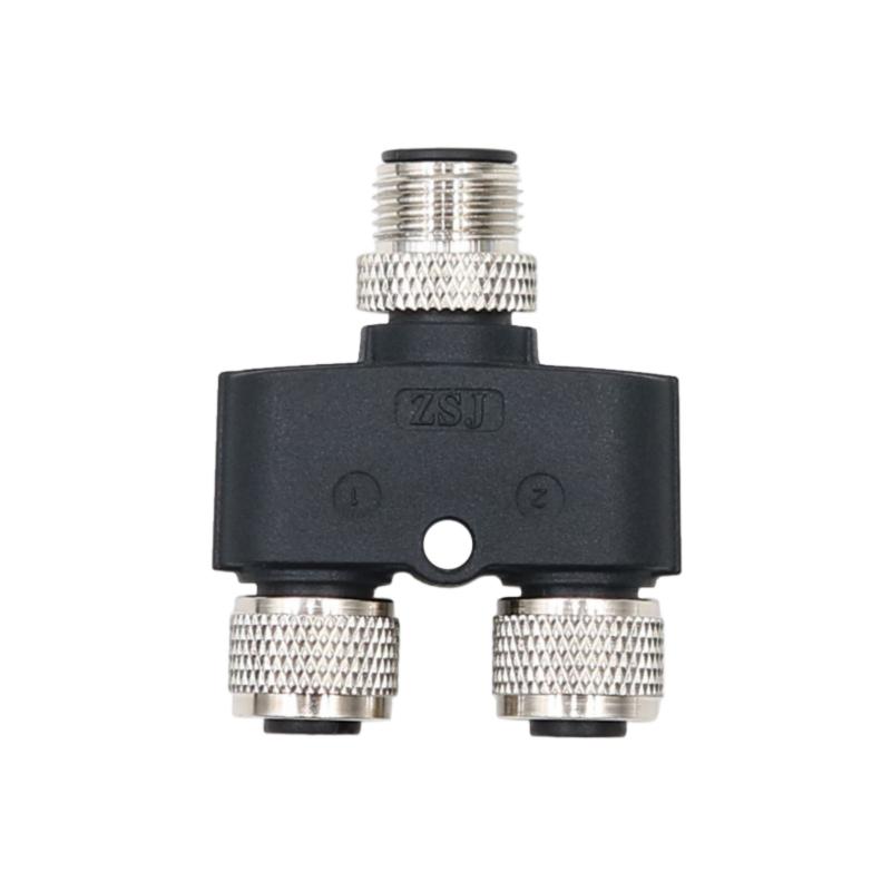 M12 to M12 Y Type Connector 3/4/5/8/12 Pin Hole Sensor Aviation Plug Three-Way One-To-Two Male-to-Female Adapter