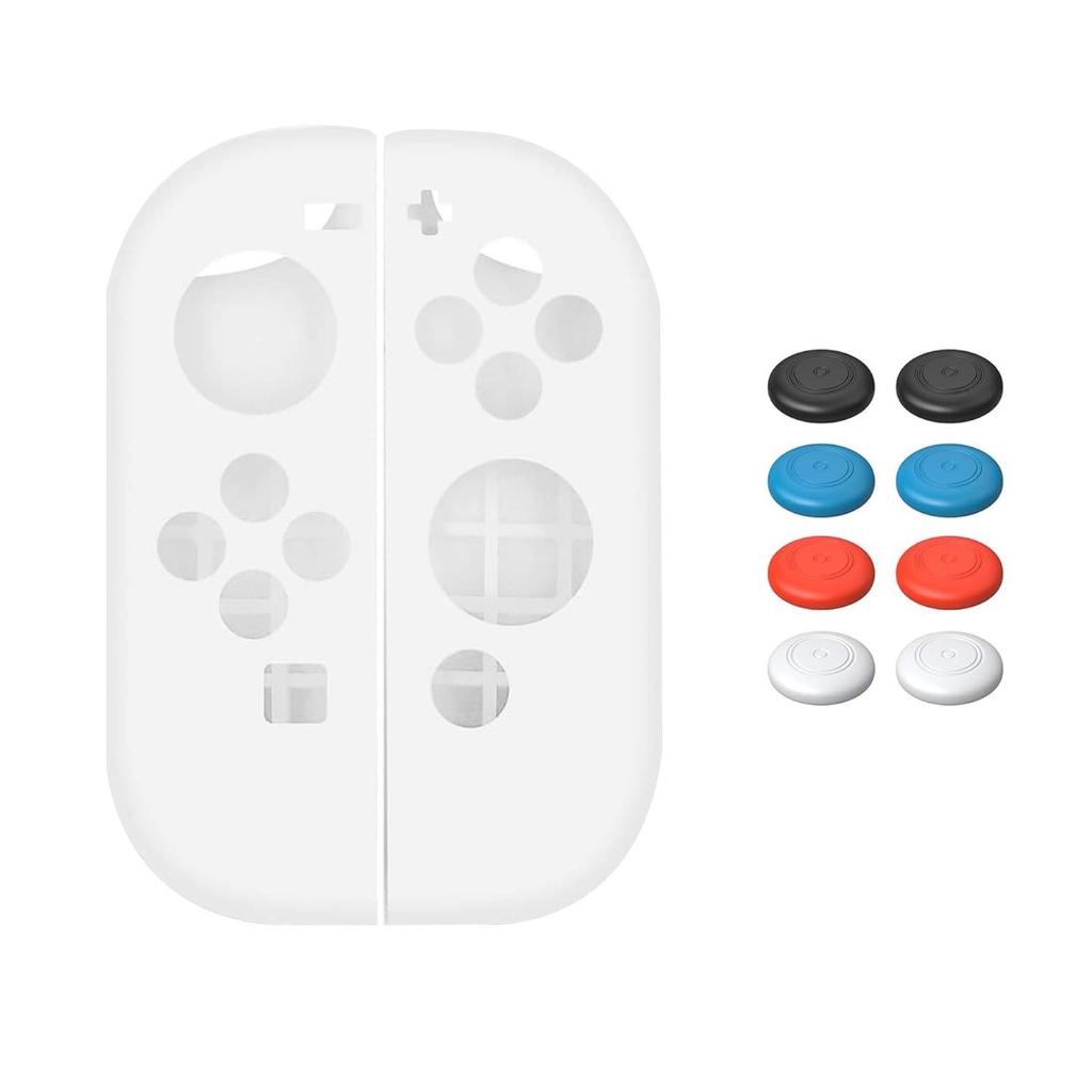 XDcase 1 Pair Shell Cover For Nintendo Switch / Switch OLED Joy-Con Soft Silicone Protective Case & Joystick Caps Set