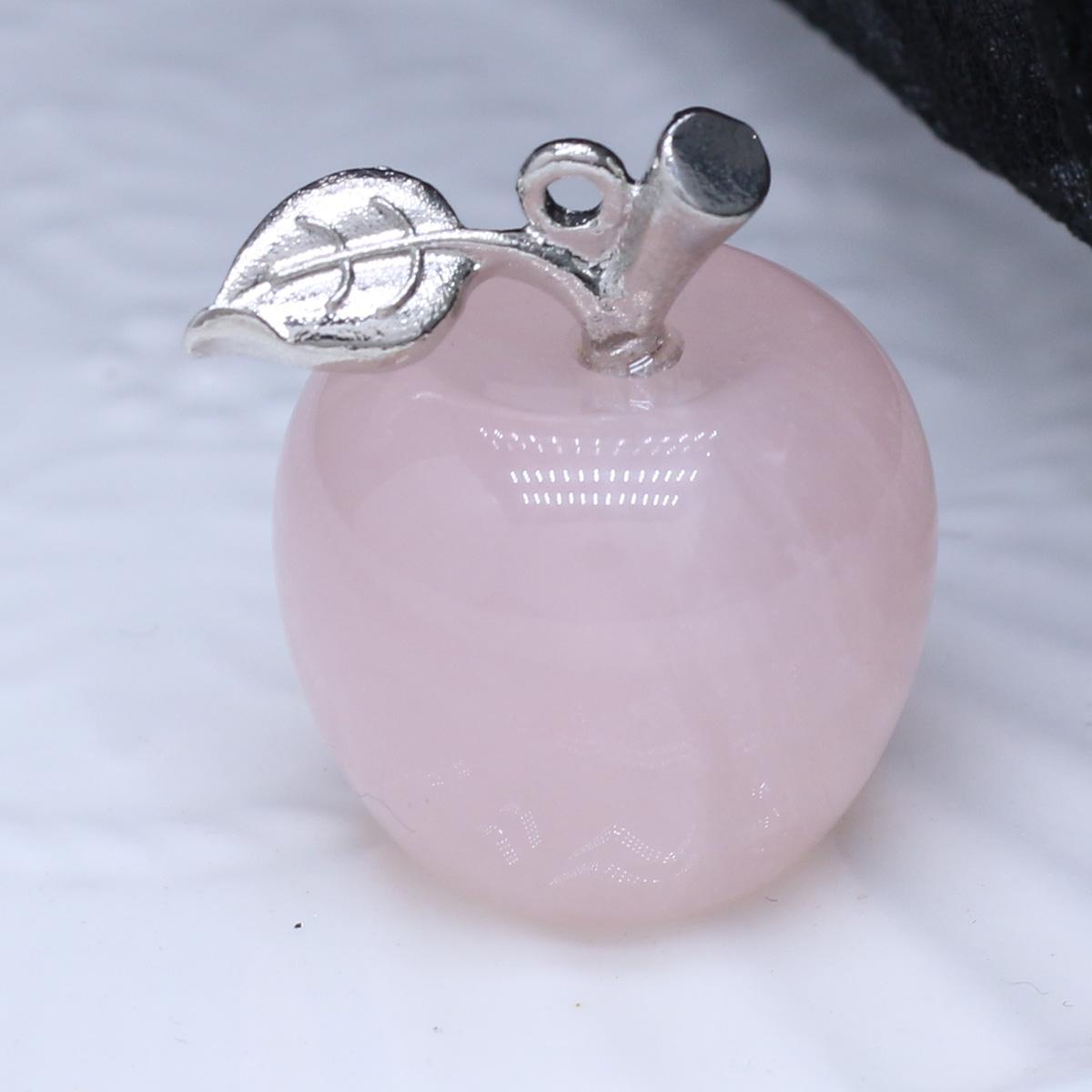 

1 шт. в партии кулон из натурального камня в форме яблока Кристалл Розовый Кварц Аметист Агат Опал Подвески для изготовления ювелирных изделий DIY Аксессуары для ожерелья 30 мм 1Pcs/Rose Quartz