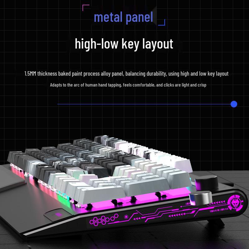 Langtu K1000 Mechanical Gaming Keyboard with Blue Switches - Custom PBT Theme for Girls & Office Use