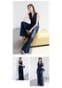 Summer "light Oxygen Commuting" Series Imitation Denim Color V-neck Vest+wide Leg Pants Set