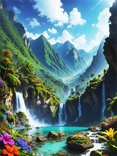 5D Diamond Painting Mosaic Mountain Waterfall Full Square Round Embroidery Natural Landscape Home Decor