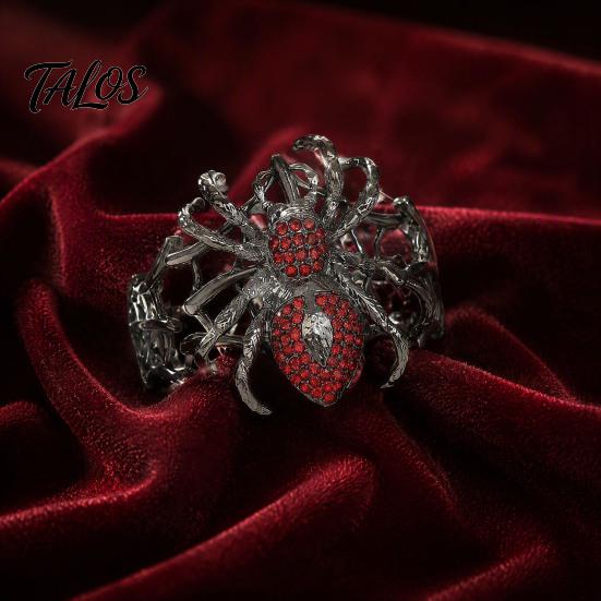 Cool Rock Soul Wristband Vintage Rhinestone Spider Bracelet, Gothic Punk Adjustable Stretch Bangle Unique Gift for Her Men Women, Mysterious Halloween