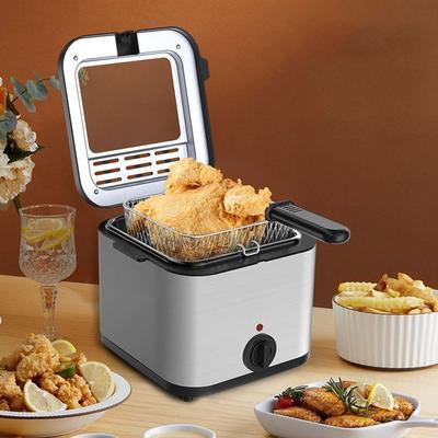 Quadratische Fritteuse für den Haushalt, elektrische Fritteuse, Fritteuse aus Edelstahl, Hähnchenfilet-Pommes-Frites-Maschine, elektrische Fritteuse