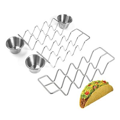 Držáky na taco z nerezové oceli Sloty ve tvaru vlny Stojan na mexické jídlo Maquina Para Hacer Tortilly Electrica Vaření Empanada Koláče