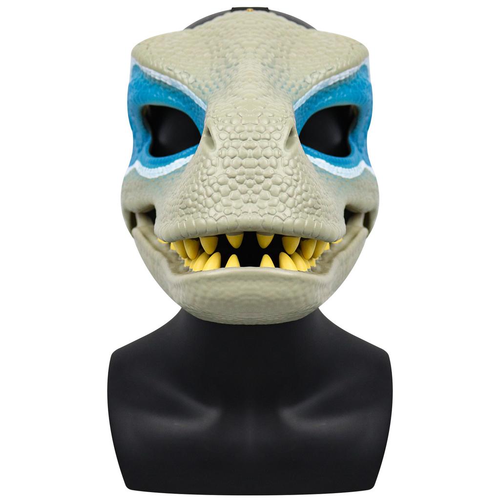 3D Dinosaurier Maske Lebensecht Raptor Dino Beweglicher Kiefer Dinosaurier Maske Hohe Qualität PVC Kopfbedeckung Halloween Kinder Spielzeug Karneval Geschenk
