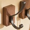Self-adhesive Solid Wooden Hook Walnut Key Decorative Towel Holder Hook Door Hanger Wall Coat Rack Kitchen Bathroom Organizer
