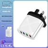 Multi-Port 5V 2.4A Reise-Ladegerät mit 3 USB- & Typ-C-Anschlüssen für EU-, US-, UK-Standards