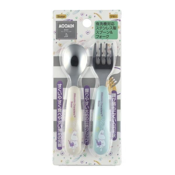 Skater Antibacterial DishwasherSafe Stainless Steel Spoon  Fork Moomin Paint SFBS1 1 Set