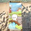 Cute Peach Mochi Cat Beach Towel Shower Bath Travel Lightweight Skin Friendly For Pool Camping Cruise Summer