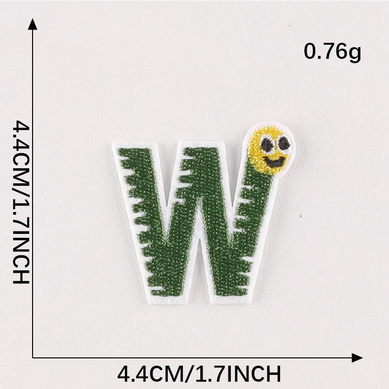 Duoku Embroidery Stickers 26 English Letters Pinyin Animal Adhesive Patch Stickers Clothing Accessories Hand Account Diy Cloth Stickers