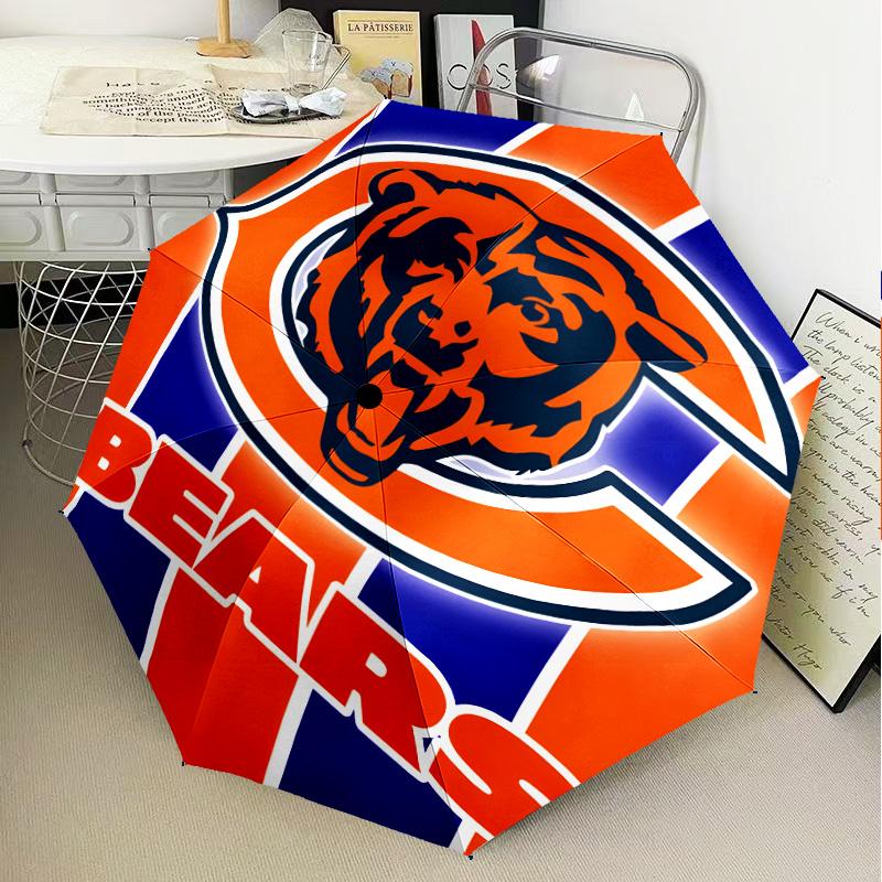 Chicago Bears Logo Umbrella Folding umbrella, automatic umbrella 8-Frame for Travel, camping Use Gift for Halloween Christmas