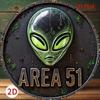 UFO Mimozemšťan Umění Kovová Nástěnná Dekorace Vintage Oblast 51 Anglický Znak 2D Plochý 7,87x7,87 Palce