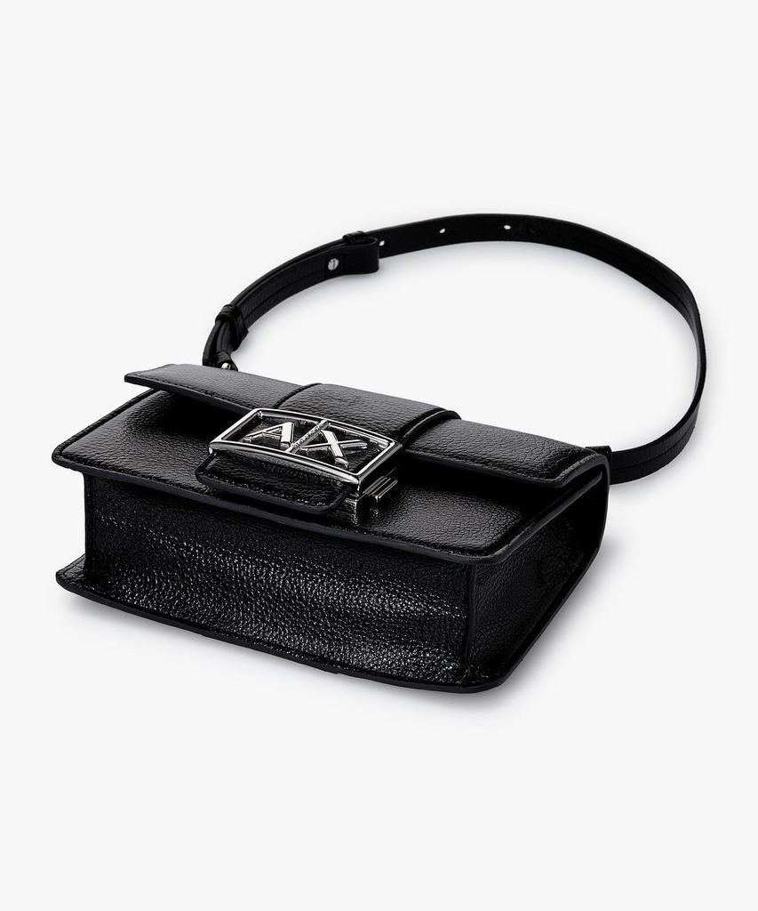 Armani Exchange Women'S Metal Logo Closure Shoulder Bag _Black_A425170501