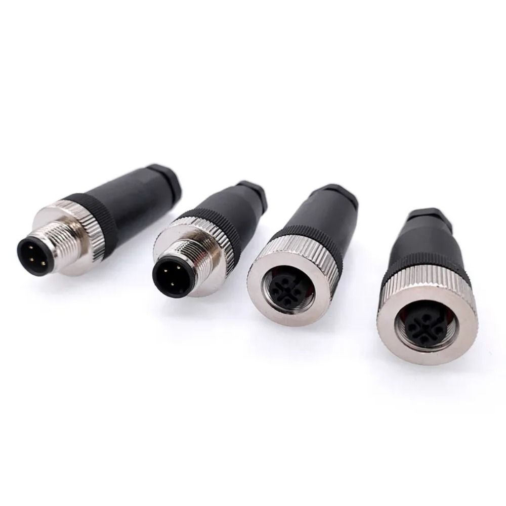 Male Female Socket M12 Aviation Plug Connector Male&Female Plug Screw Threaded Coupling