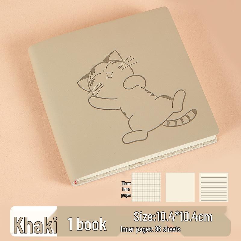 Stylish Cartoon Stamp Mini Notebook: Cute, High-Value, Simple Square Pocket Journal