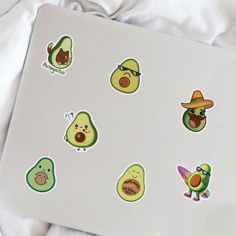 50Pcs Cartoon Avocado Stickers Guitar Suitcase Laptop Helmet Graffiti Sticker
