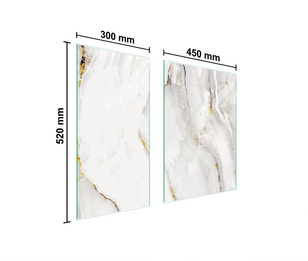 PIANO COTTURA IN VETRO PROTEZIONE 75x52 MARMO