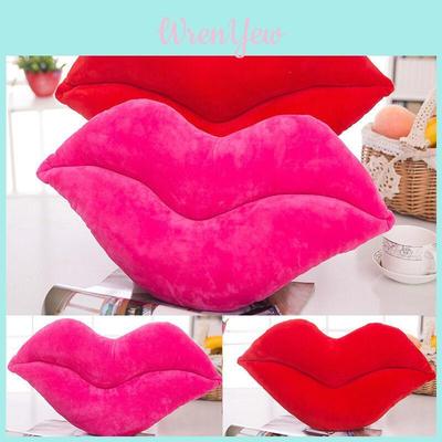 Luxuriously Soft Red Lips Shaped Plush Pillow Cushion Ideal For Comfort And Gifts