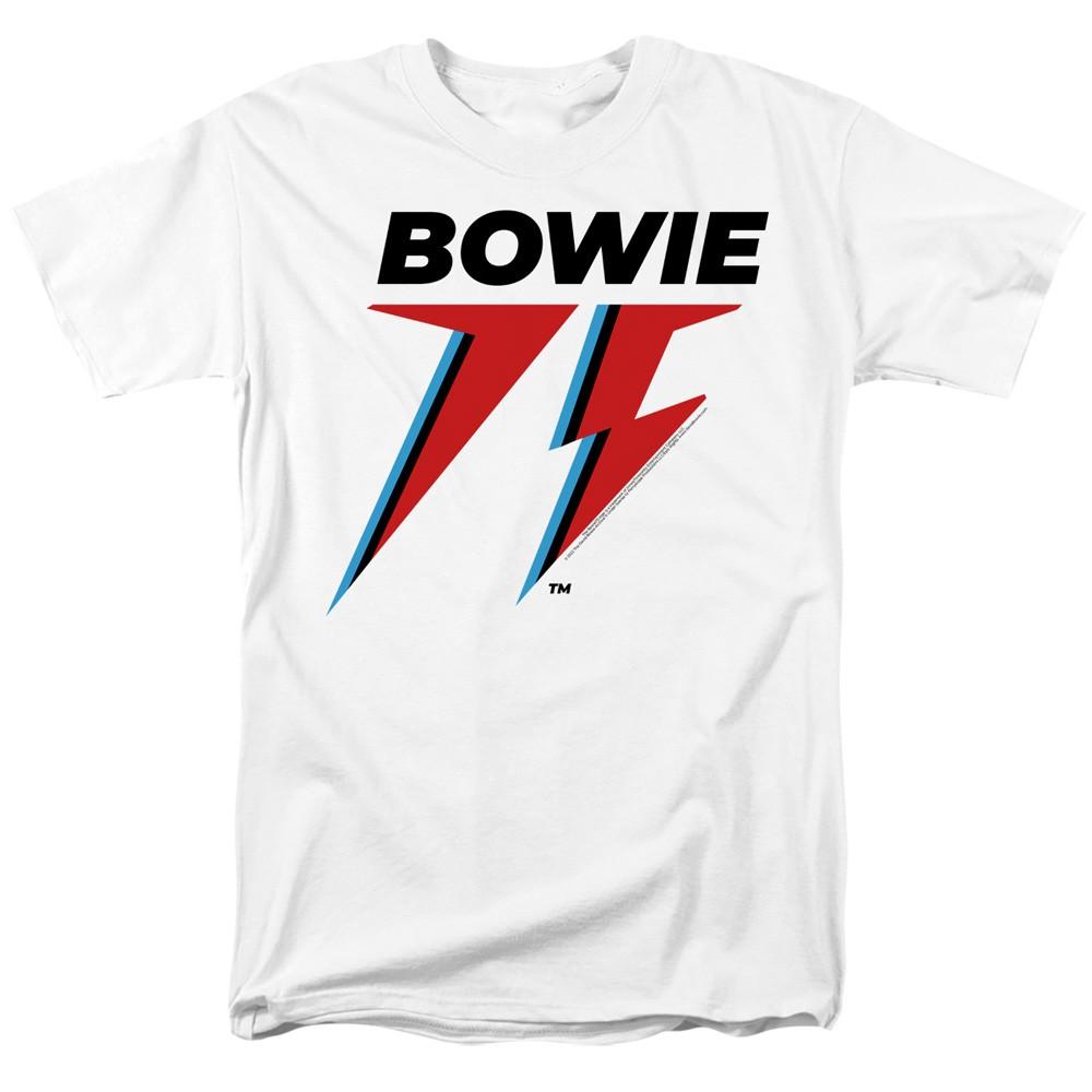 David Bowie - Bowie 75 Logo - Adult Unisex Short Sleeve T-Shirt - White 2XL