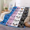 Fashion Animated Couple Blankets Cute Cartoon Pet Pattern Thin Blankets Flannel Portable Home Travel Office Blankets