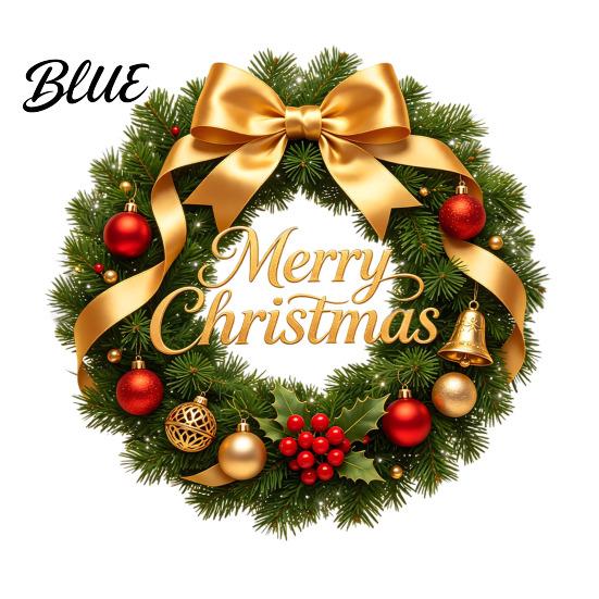 Christmas Window Clings Wreath Stickers Retro Santa Claus PVC Decals Waterproof Decorative Removable Film Static for Holiday Home Glass Doors