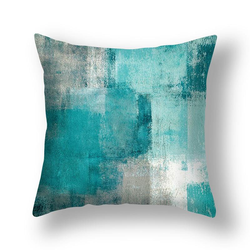 Ins Style Contrast Color Pillow Cover Polyester Printing Simple Versatile Sofa Pillow Living Room Decoration Chair Cushion