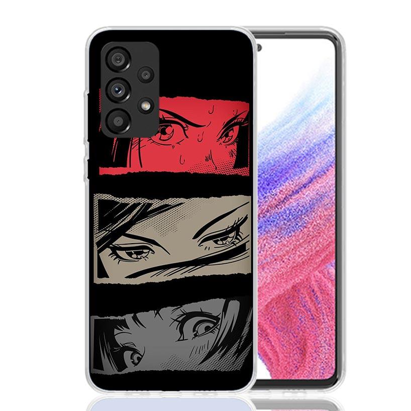 Anime Lovely Girl Eyes Phone Case For Samsung Galaxy A52 A32 A22 A12 A02S A50S A30S A51 A31 AA71 Note 20 Ultra 10 S10 Plus Galax