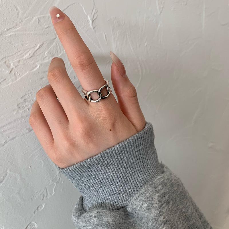 Korean Style Roman Numeral Weekday Adjustable Ring for Women – Retro Hollow Design Open Adjustable